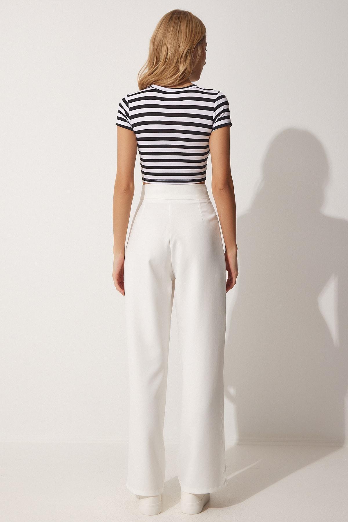 White High Waist Loose Trousers, , large image number 4