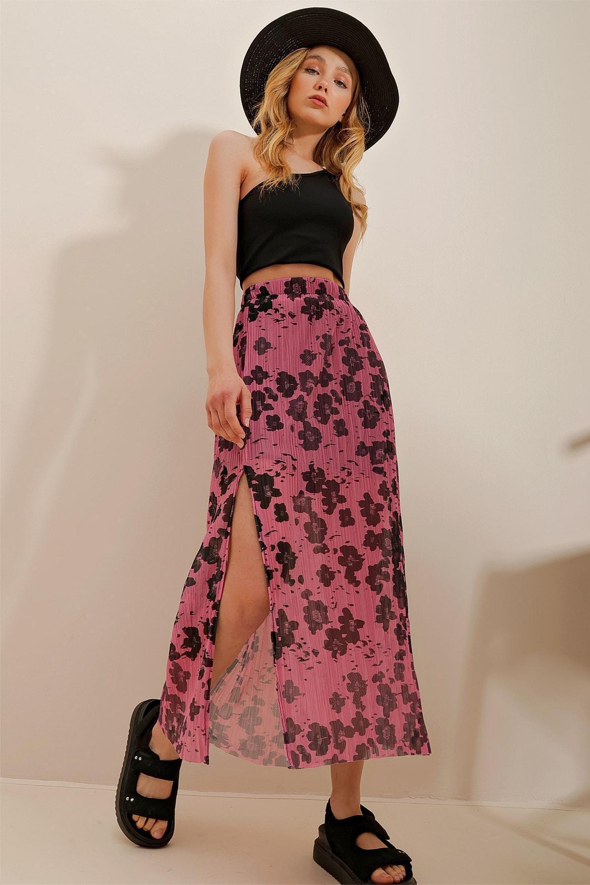Pink Fitted Maxi Skirt, Pink, large image number 0