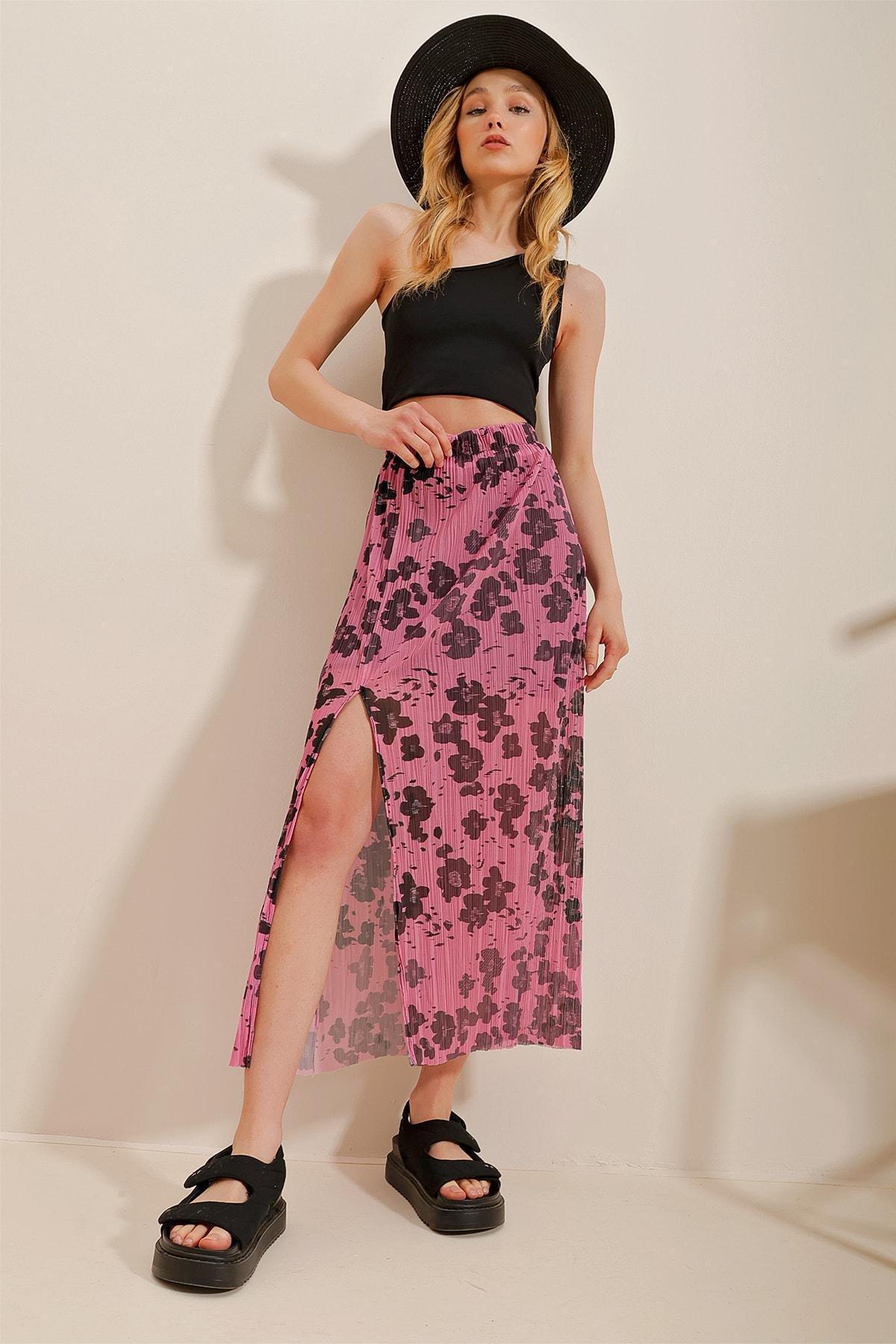 Pink Fitted Maxi Skirt, Pink, large image number 2