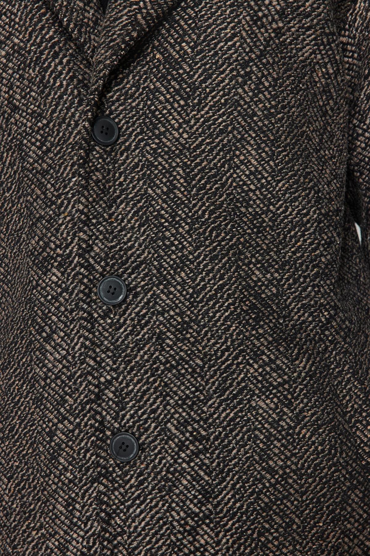 Brown Regular Stamped Coat., , large image number 4
