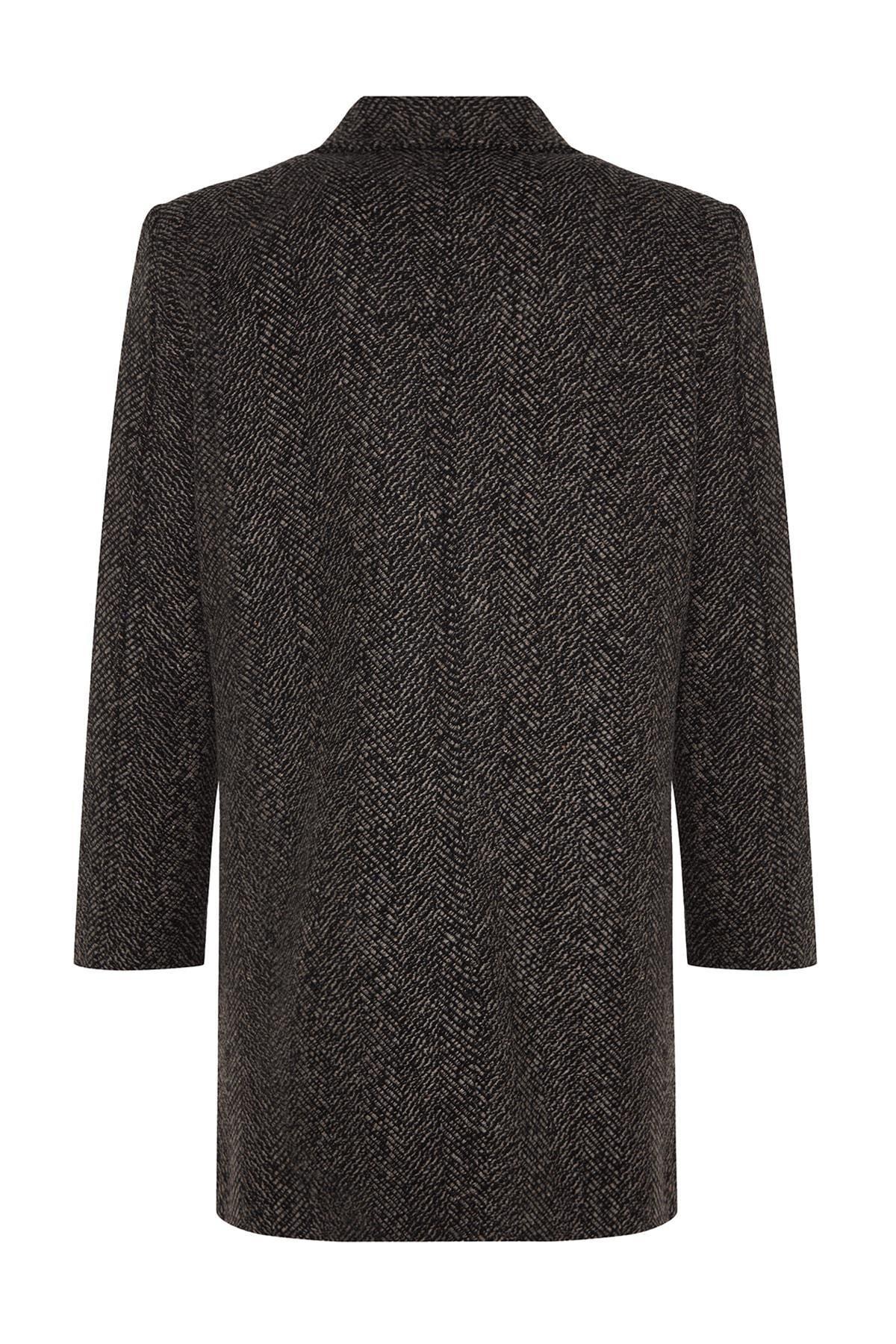 Brown Regular Stamped Coat., , large image number 7