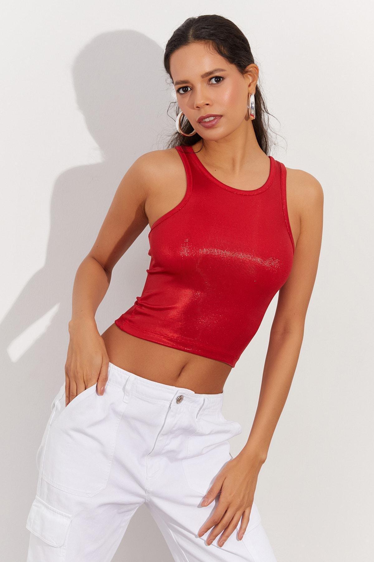 Red Slim Tank Top, , large image number 0