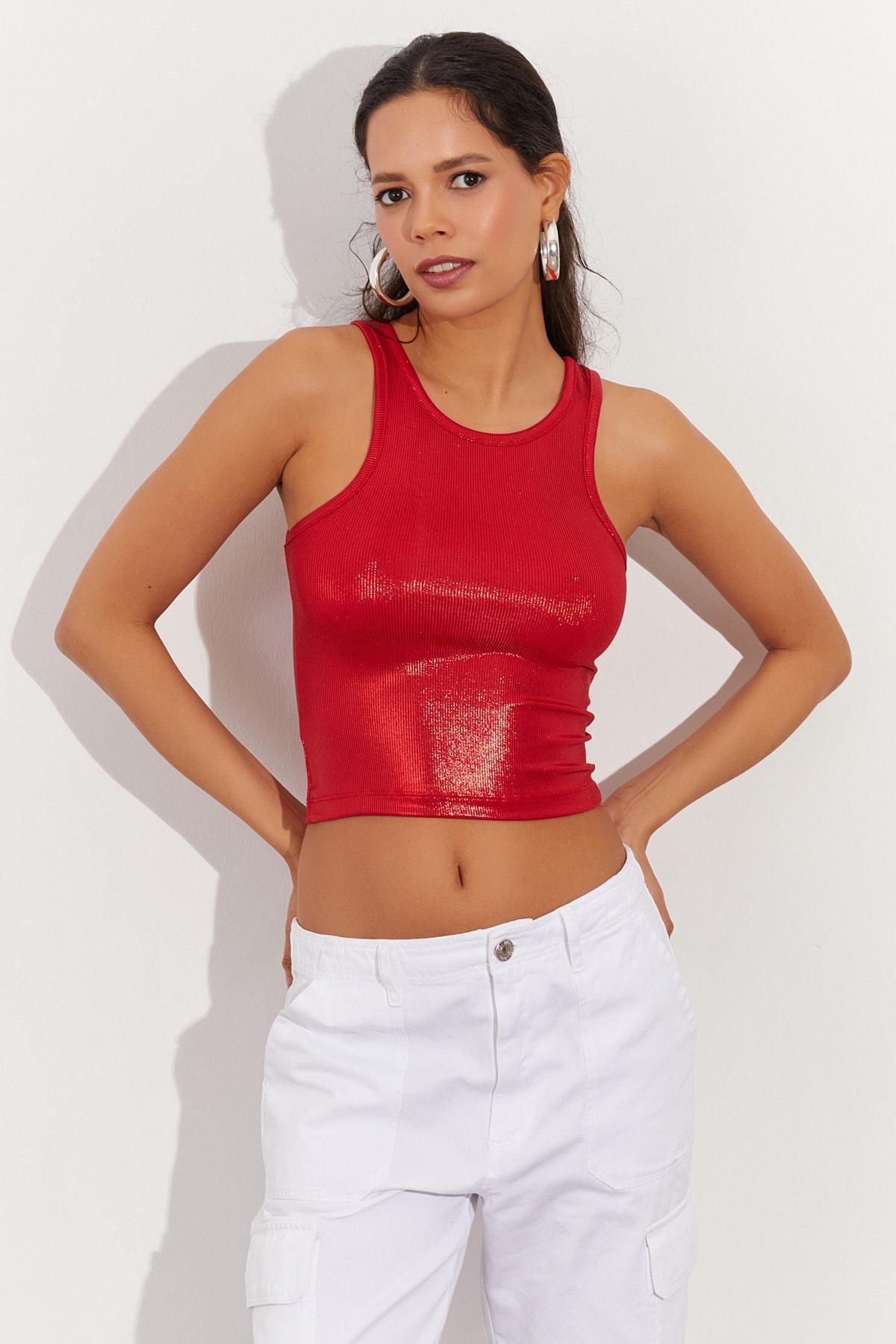 Red Slim Tank Top, , large image number 2