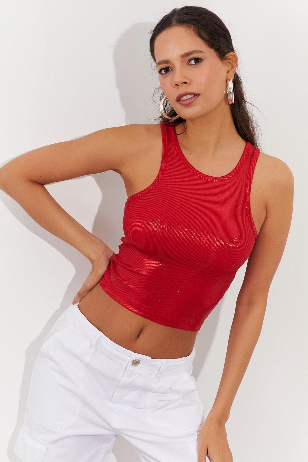 Red Slim Tank Top, , large image number 3