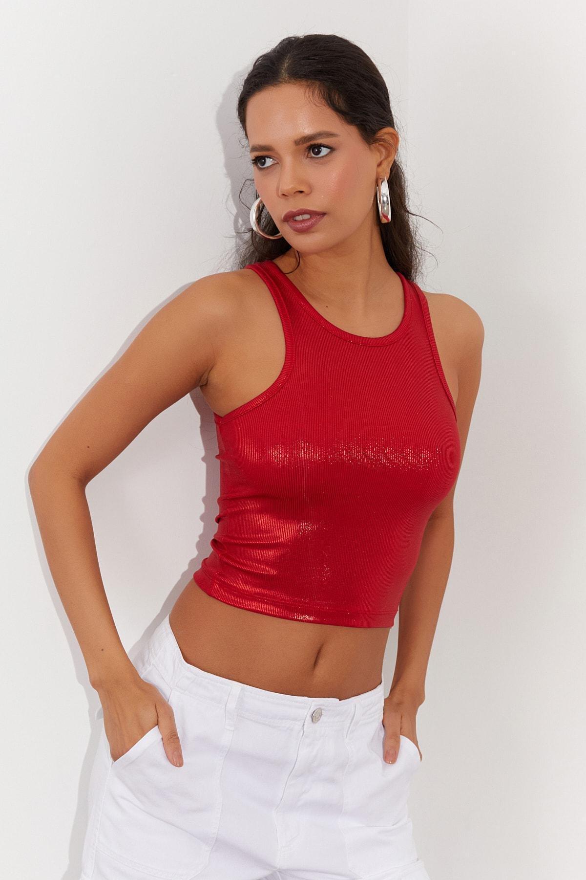 Red Slim Tank Top, , large image number 4