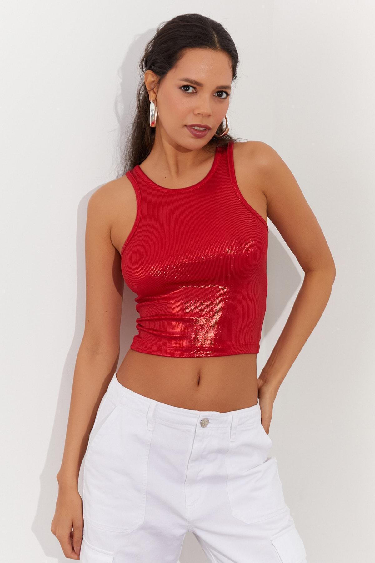 Red Slim Tank Top, , large image number 5