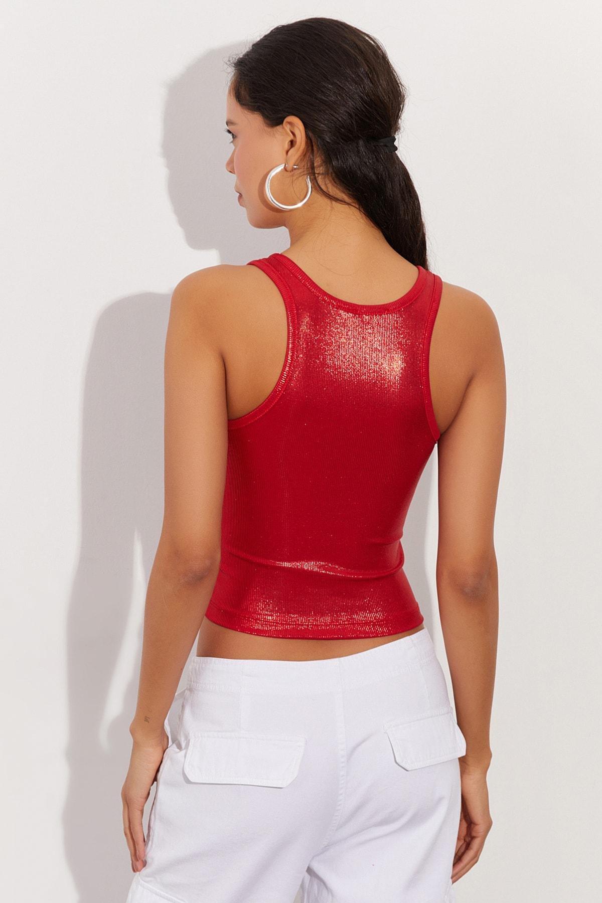 Red Slim Tank Top, , large image number 7