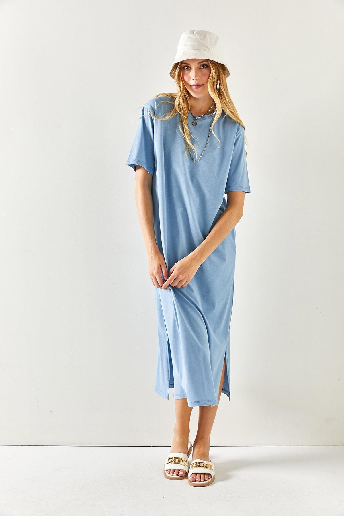 Navy Plain Shirt Maxi Dress, , large image number 2