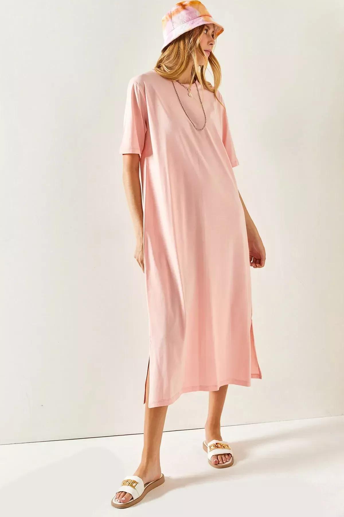 Powder Plain Shirt Midi Dress, POWDER, large image number 0