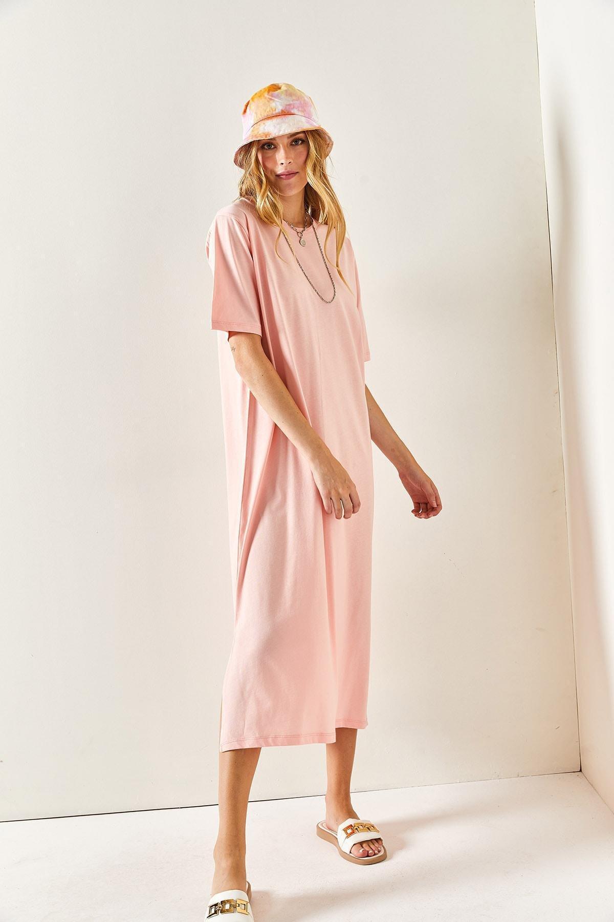 Powder Plain Shirt Midi Dress, , large image number 2