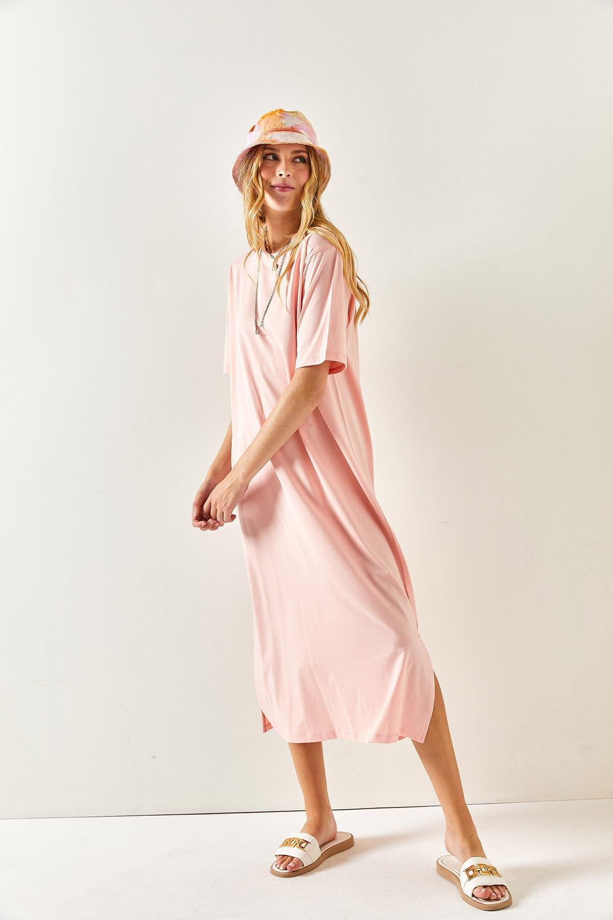 Powder Plain Shirt Midi Dress, , large image number 4