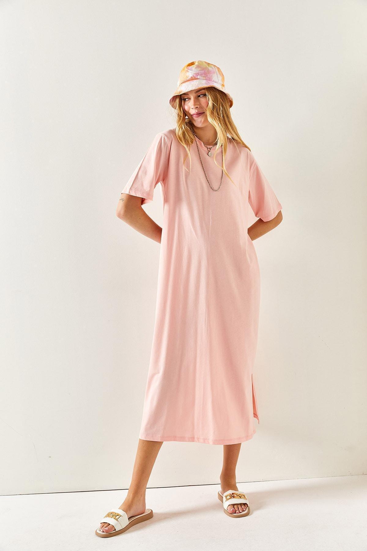 Powder Plain Shirt Midi Dress, , large image number 5