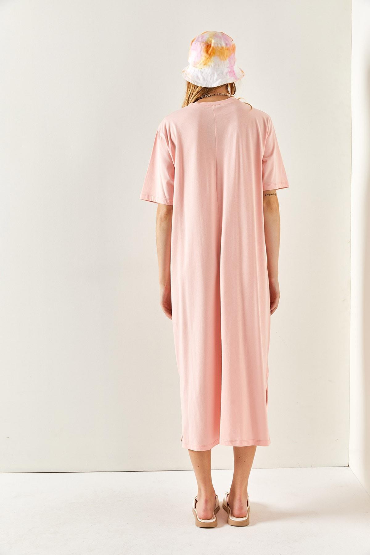 Powder Plain Shirt Midi Dress, , large image number 6