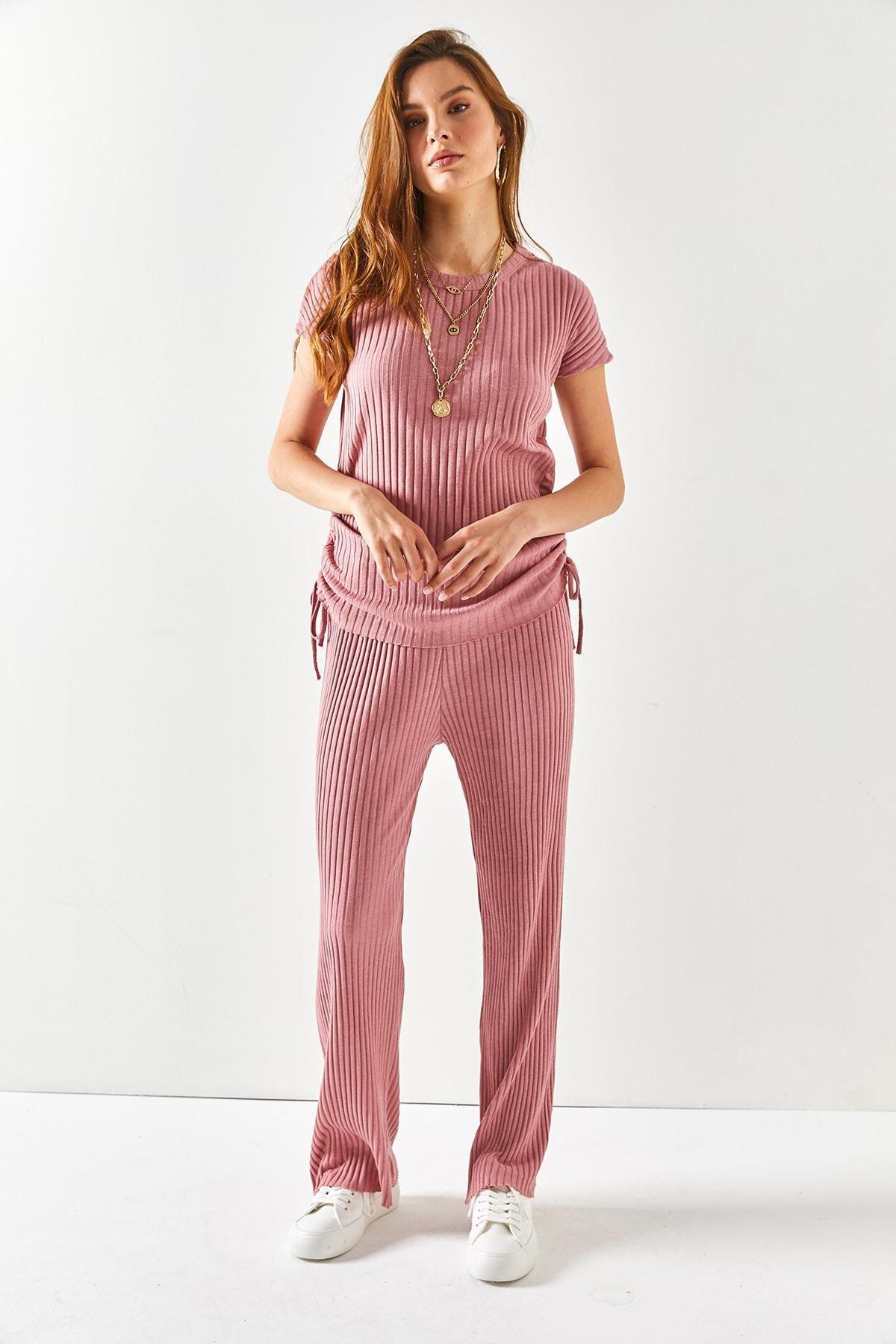 Pink Gathered Blouse Co-Ord Set, , large image number 2