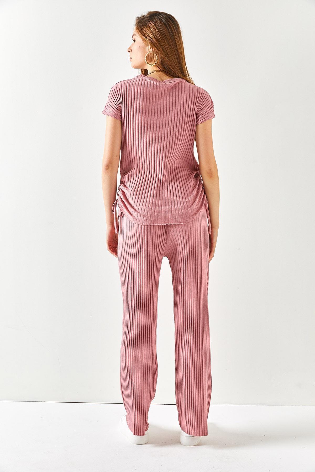 Pink Gathered Blouse Co-Ord Set, , large image number 5