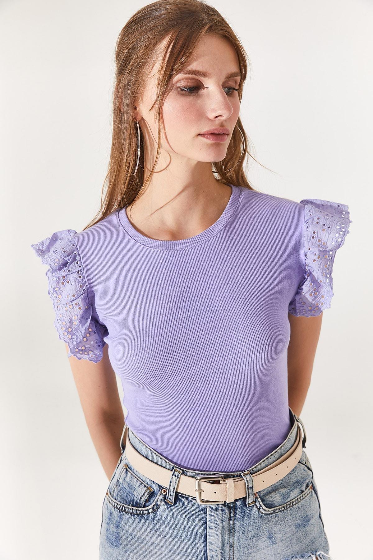 Purple Slim Fit Blouse, Lilac, large image number 1