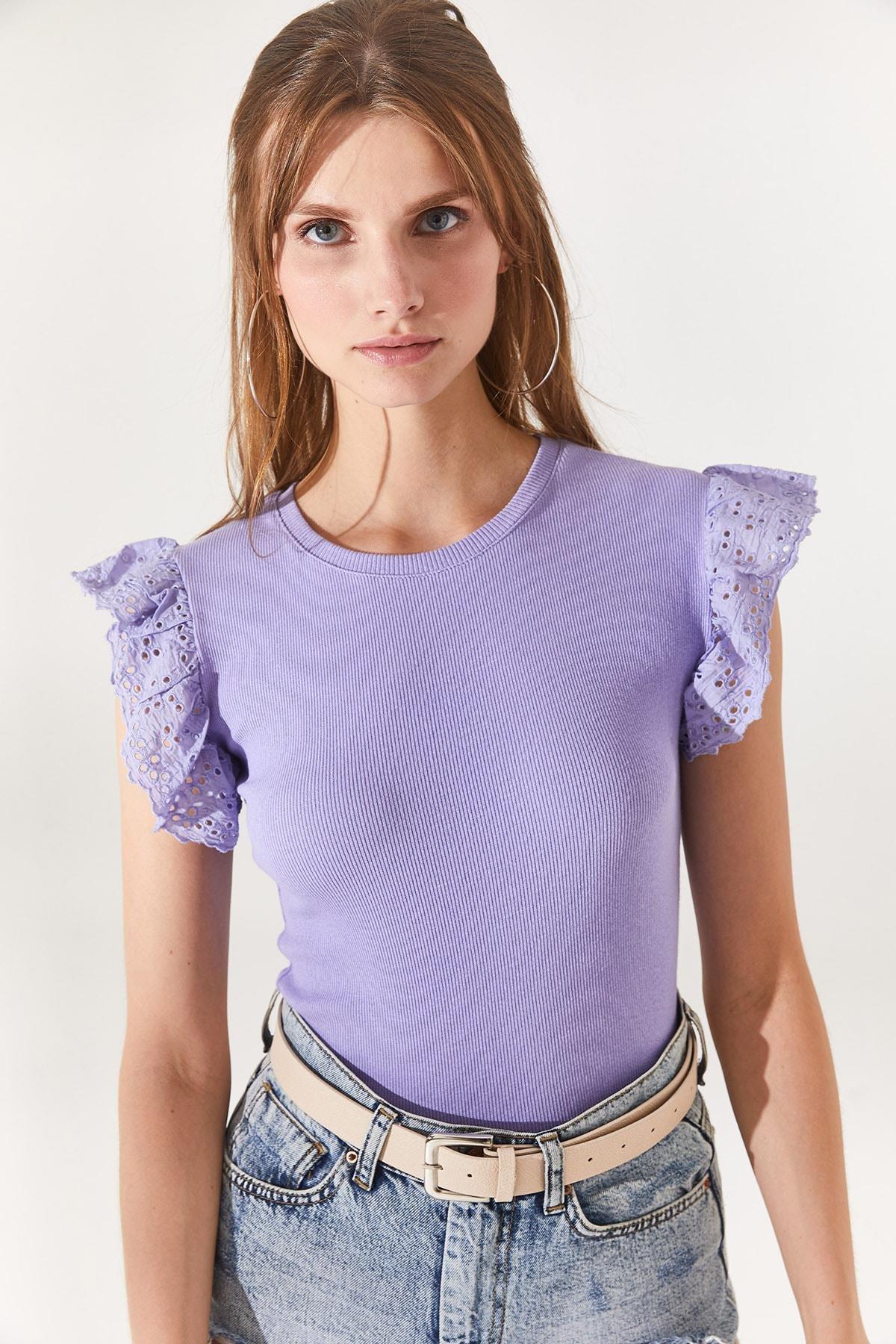 Purple Slim Fit Blouse, Lilac, large image number 2