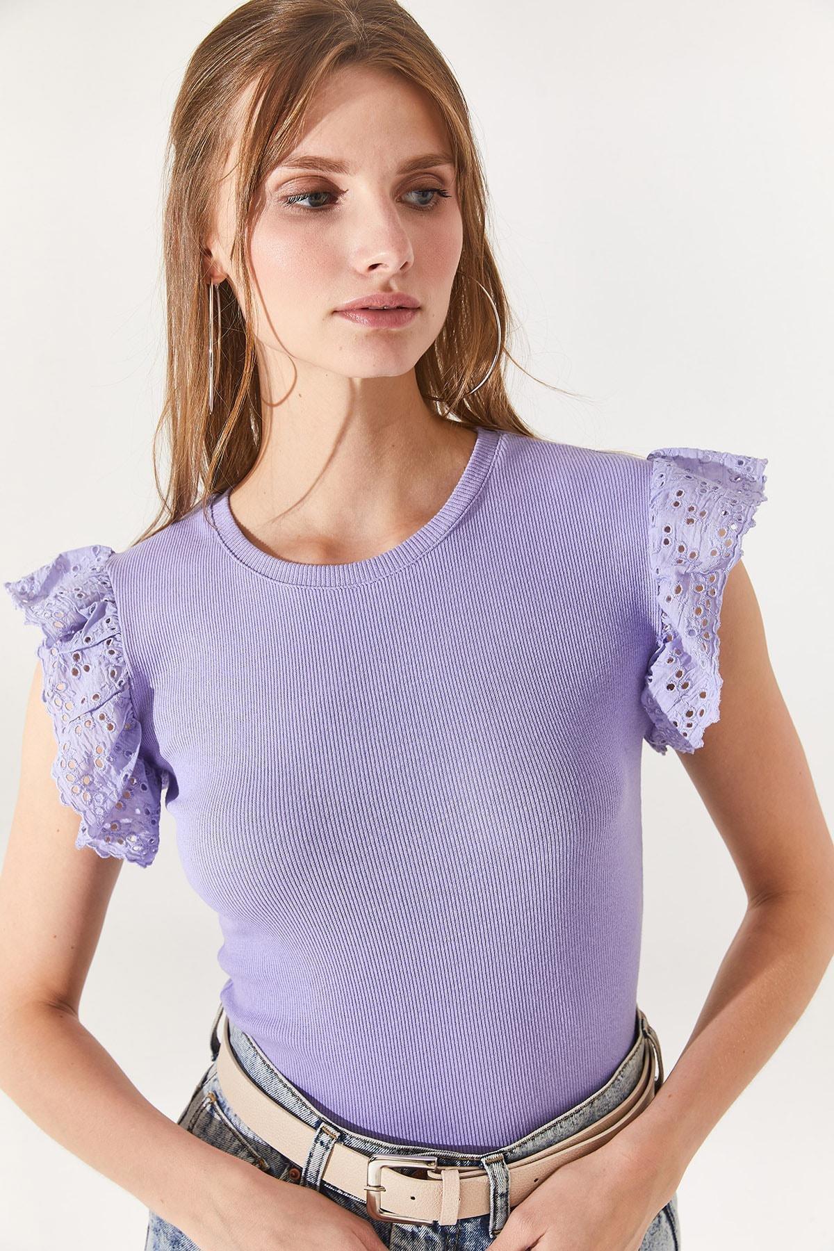 Purple Slim Fit Blouse, Lilac, large image number 3