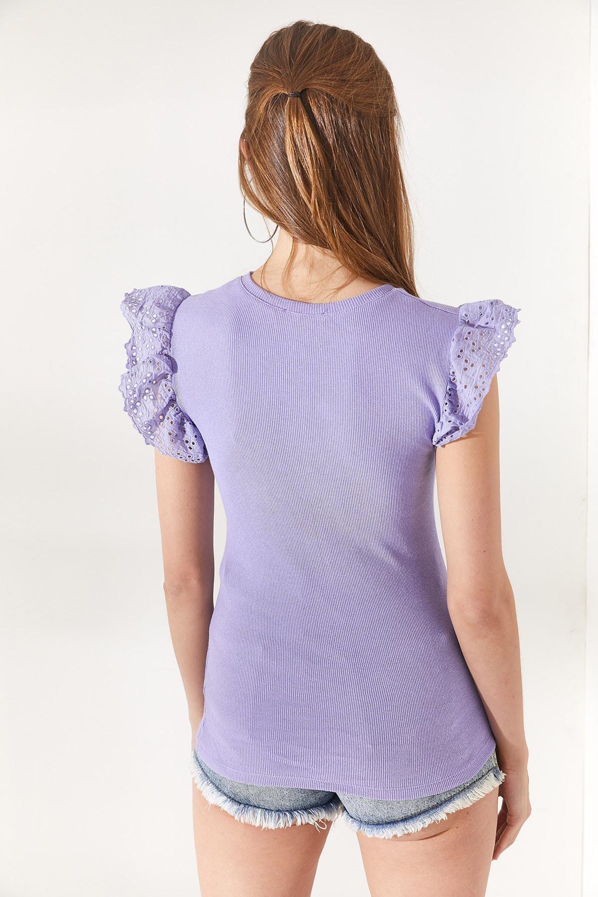 Purple Slim Fit Blouse, Lilac, large image number 4