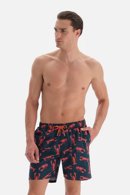 Dagi - Navy Crab Patterned Shorts