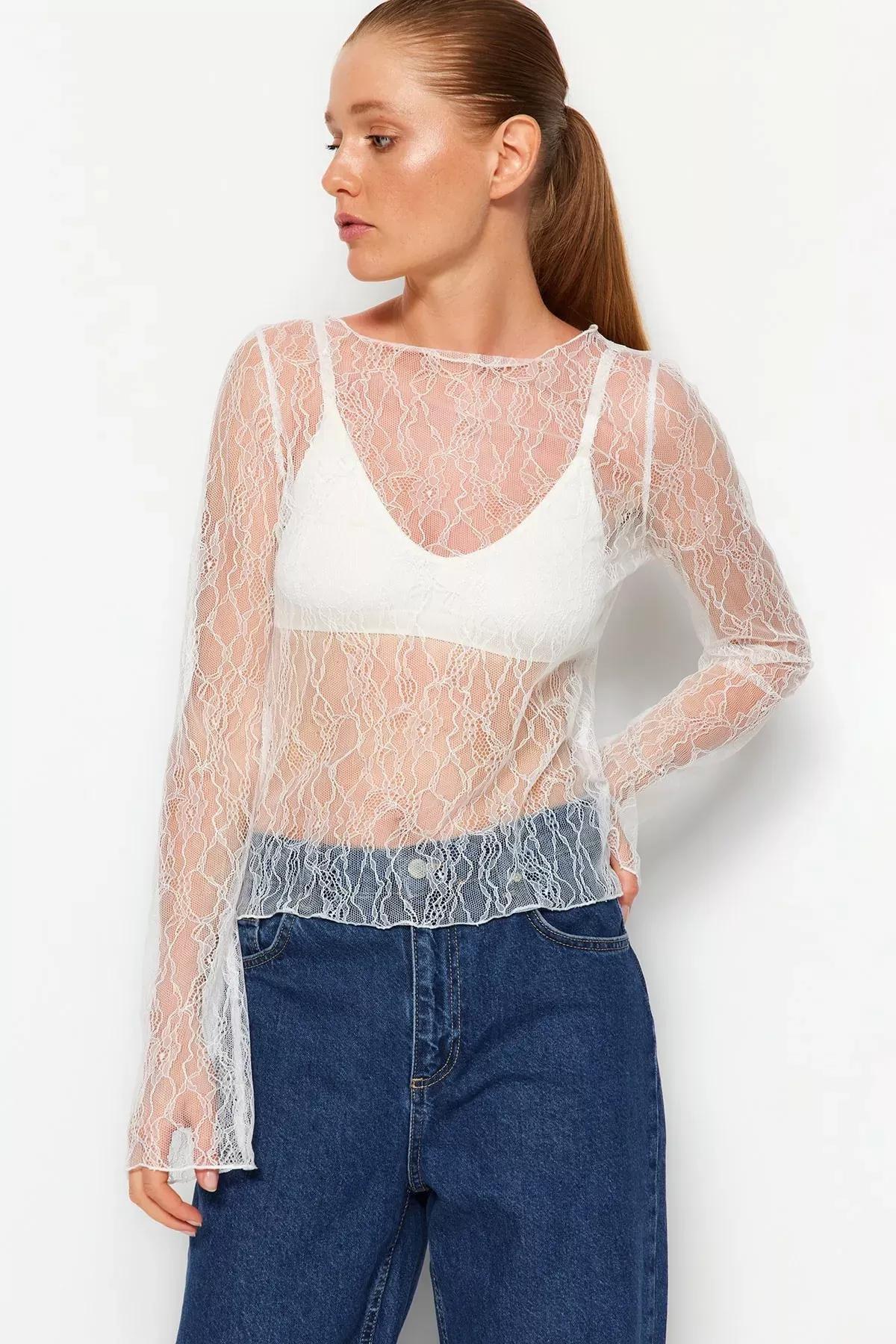 White Slim Fit Blouse, White, large image number 2