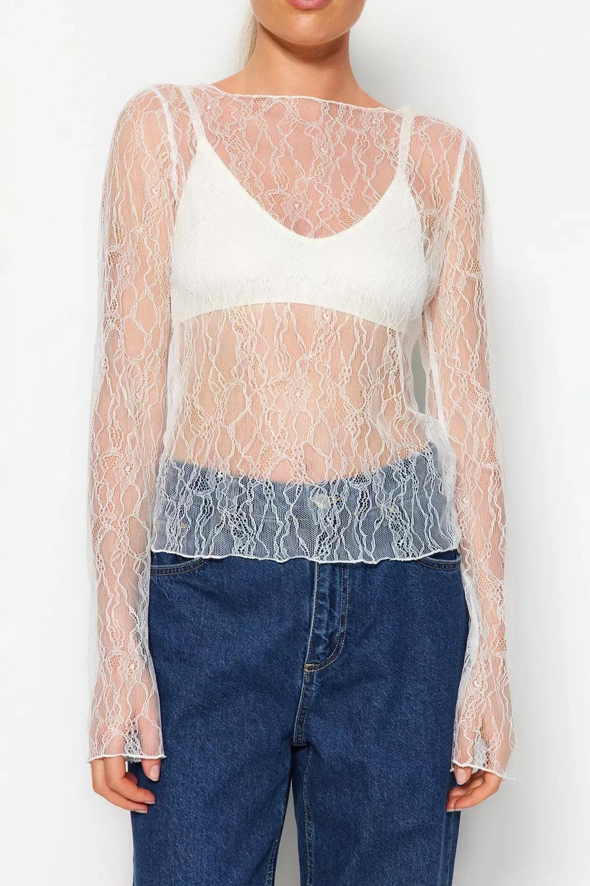 White Slim Fit Blouse, White, large image number 3