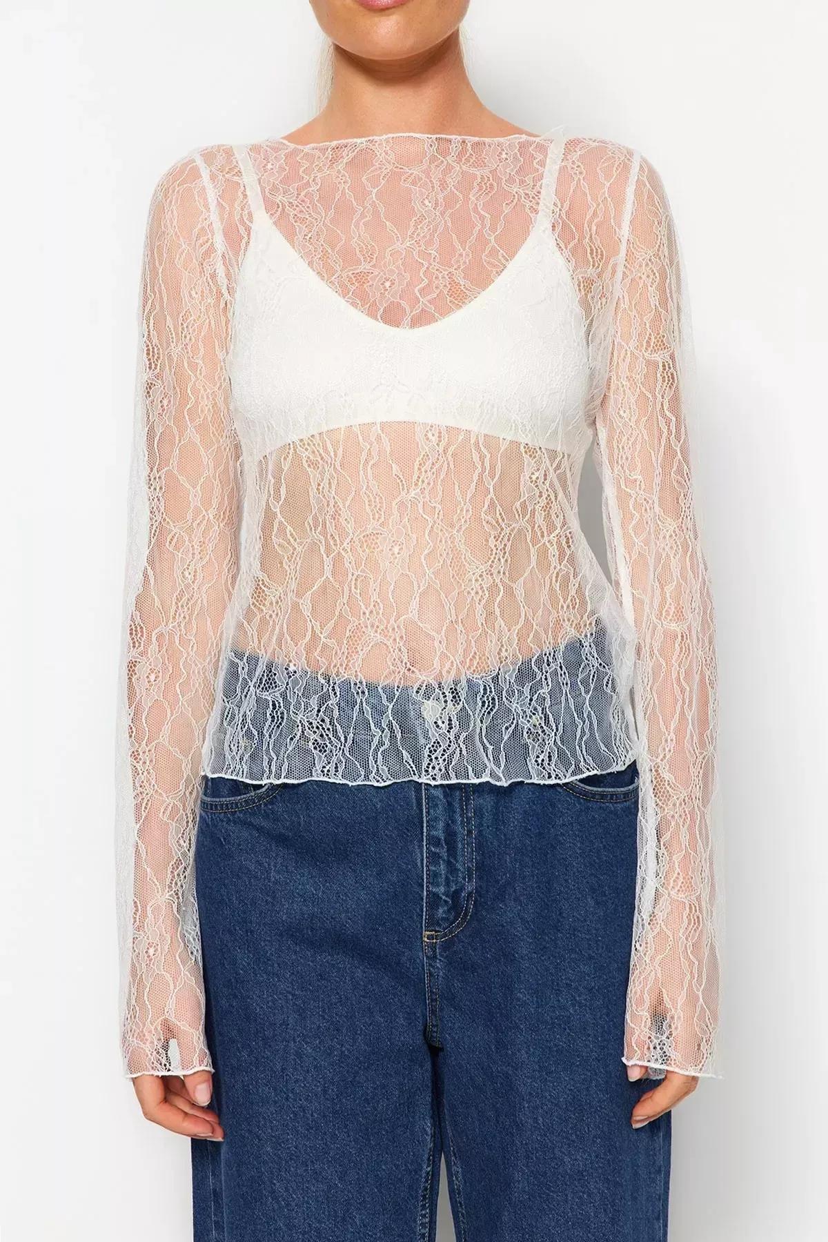 White Slim Fit Blouse, White, large image number 4