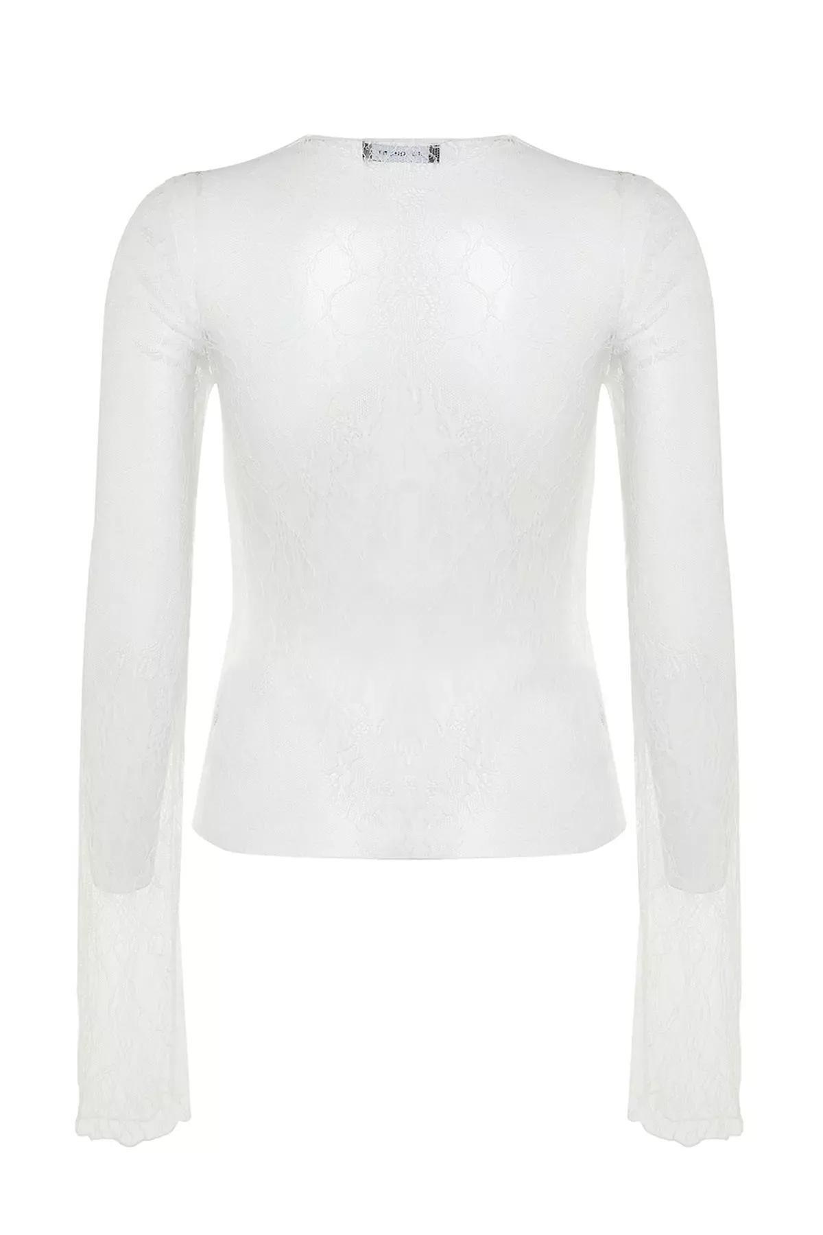 White Slim Fit Blouse, White, large image number 7