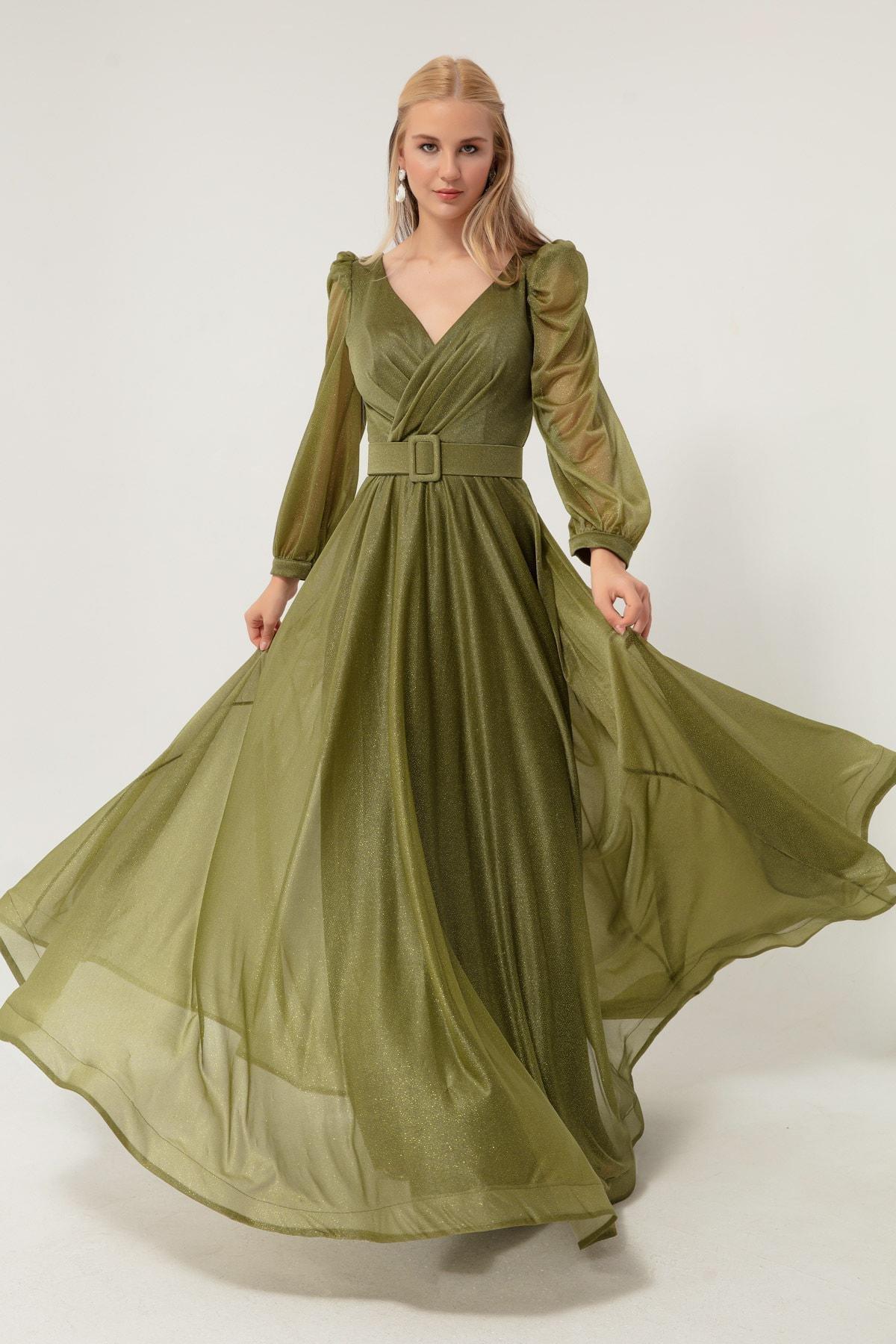 Lafaba Green Collar Flare Dress Azadea UAE