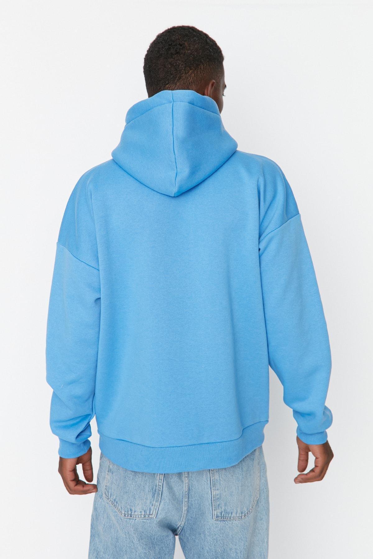 Blue Oversize Sweatshirt, Blue, large image number 5