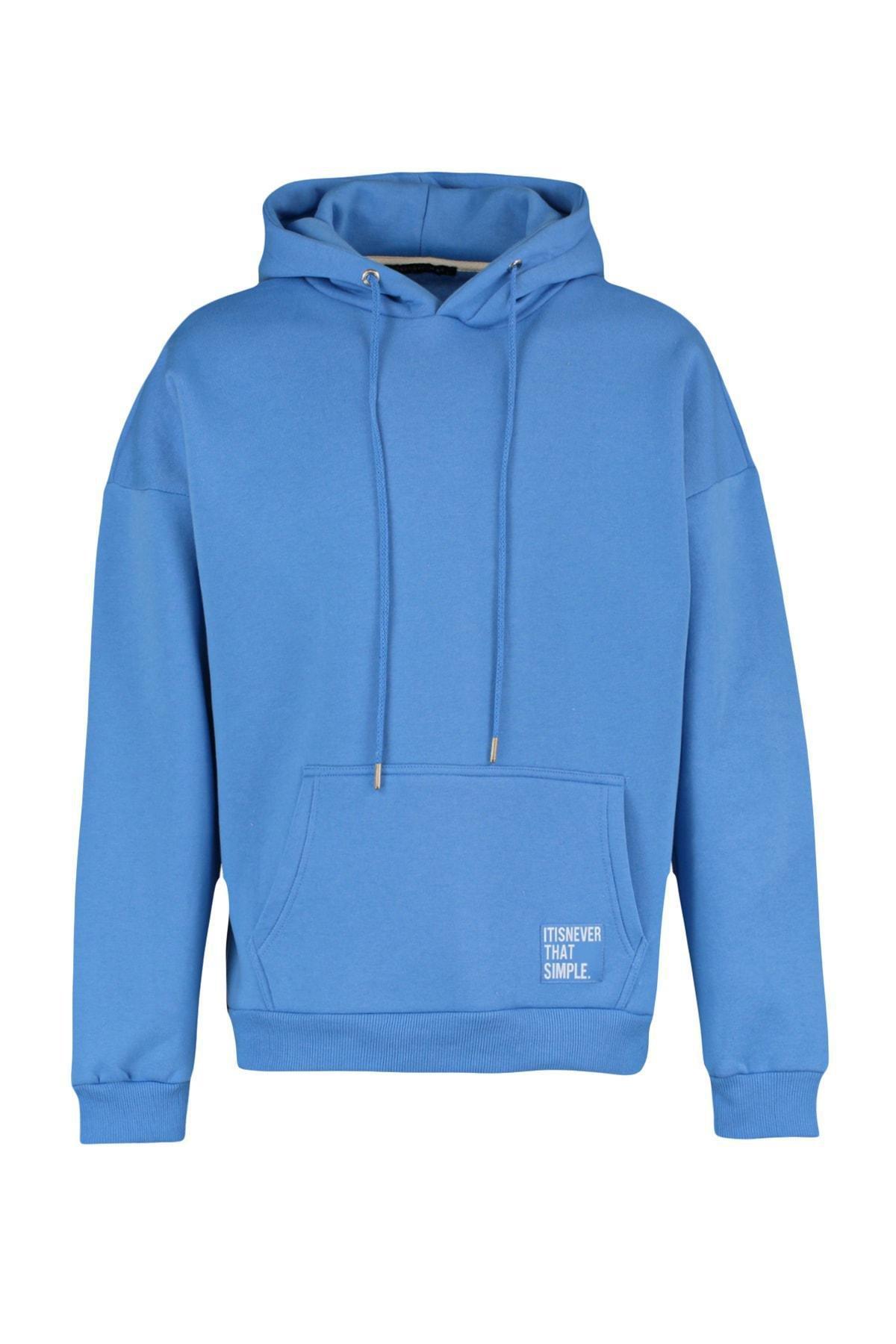 Blue Oversize Sweatshirt, Blue, large image number 6