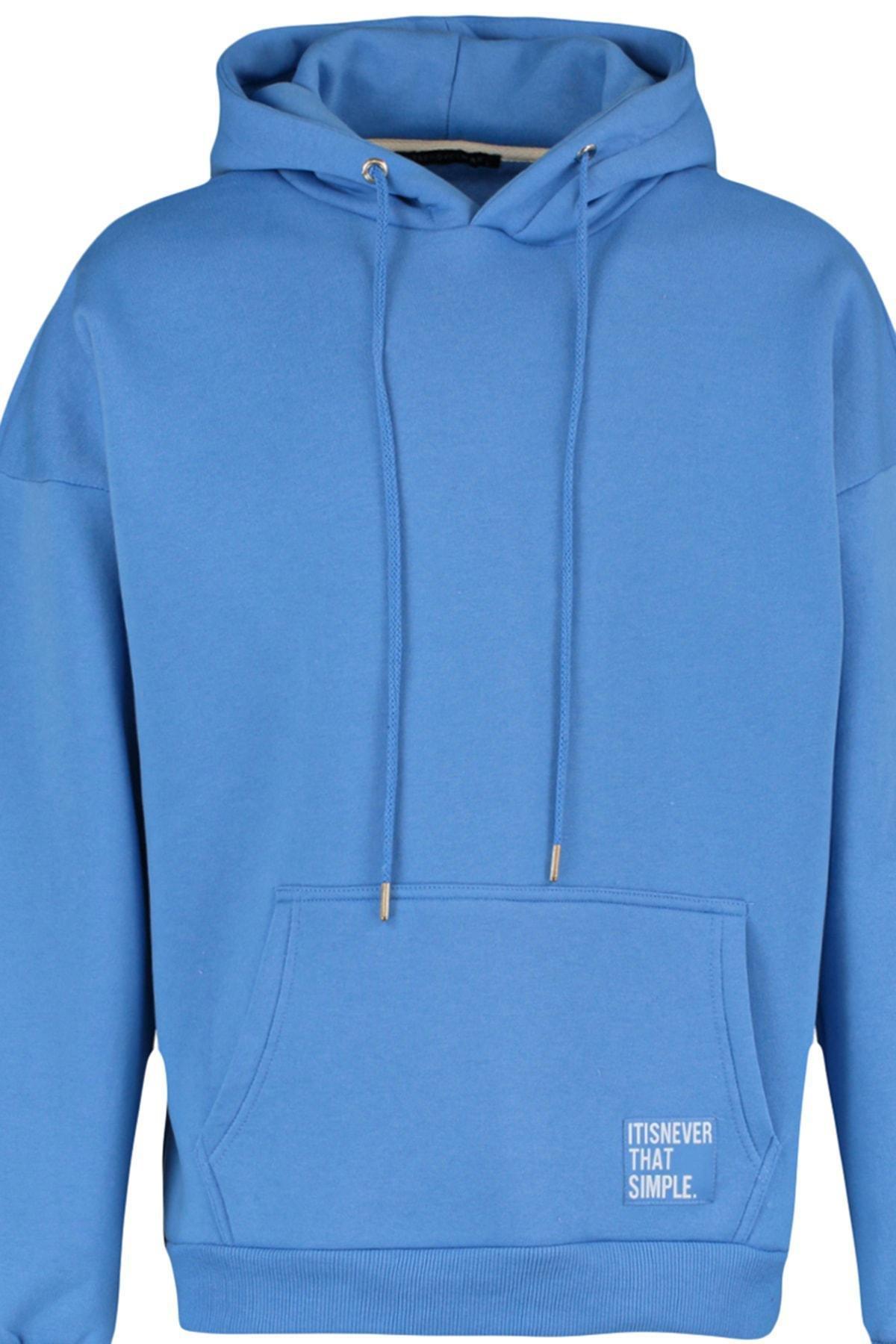 Blue Oversize Sweatshirt, Blue, large image number 7