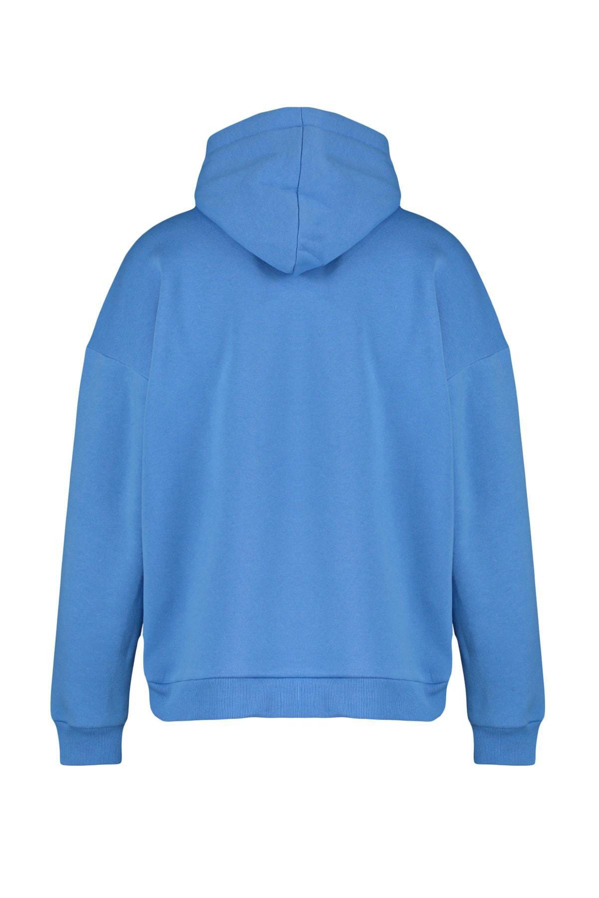 Blue Oversize Sweatshirt, Blue, large image number 8