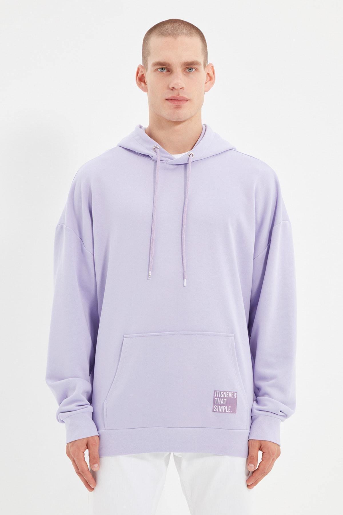 Purple Oversize Sweatshirt, , medium
