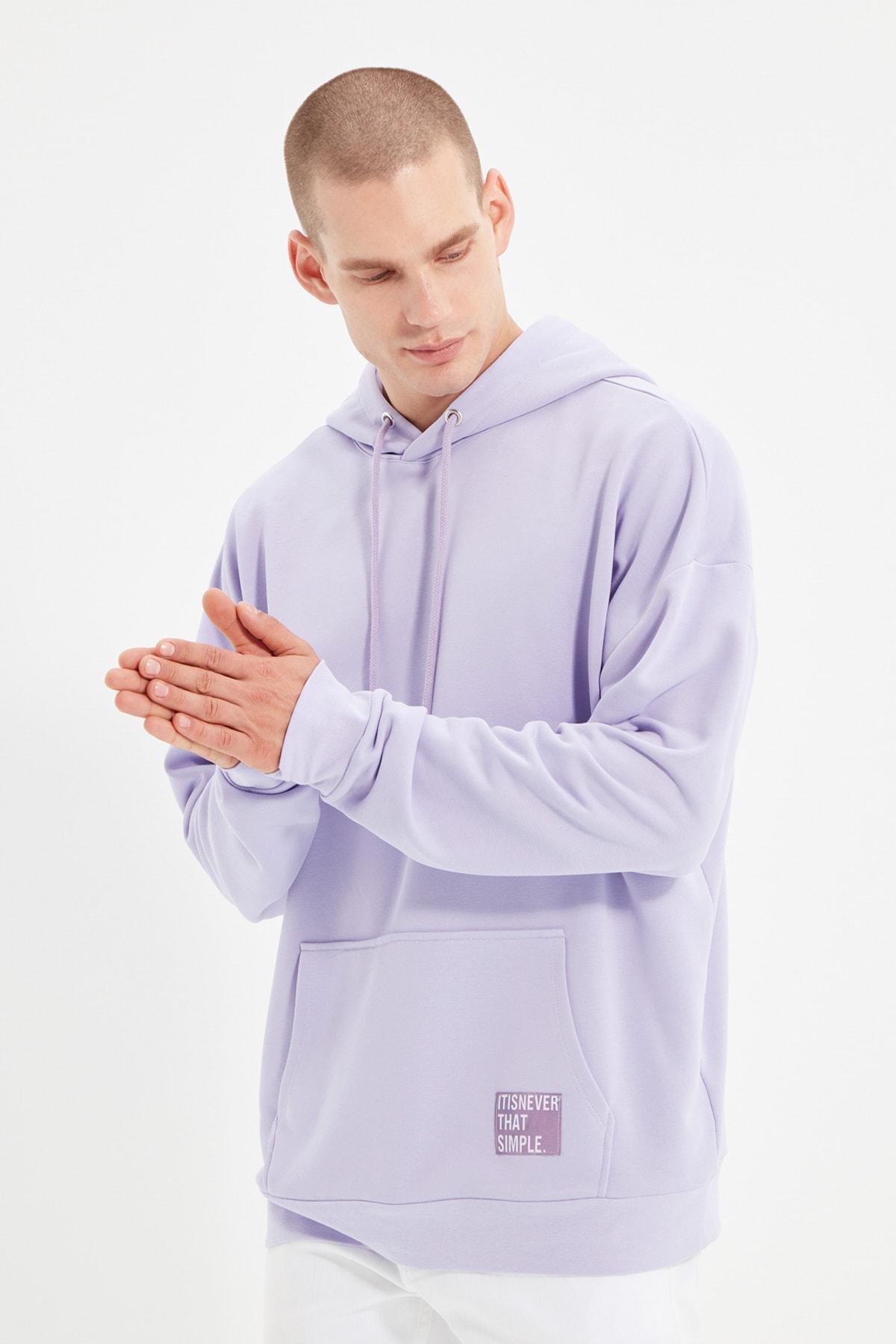 Purple Oversize Sweatshirt, , large image number 1