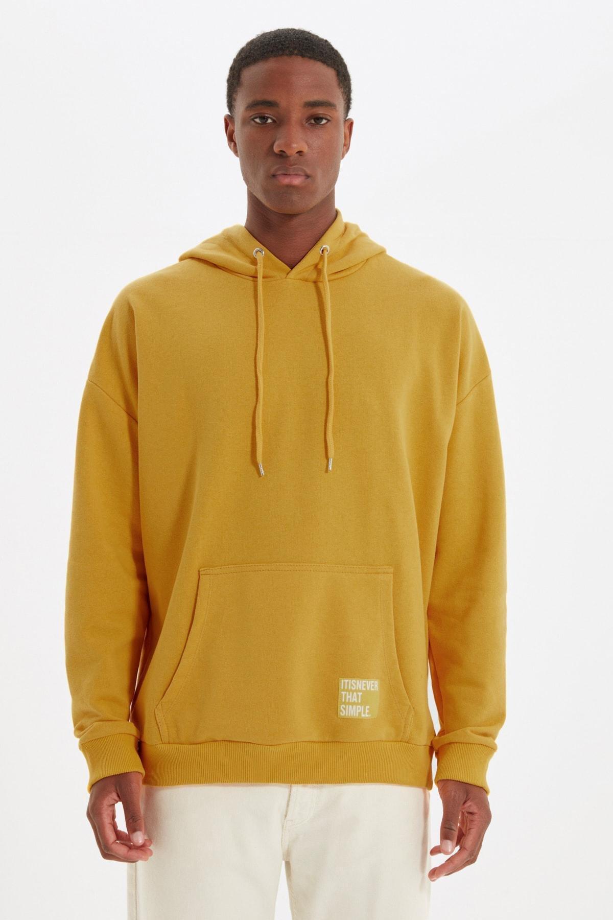 Yellow Oversized Sweatshirt, , large image number 1