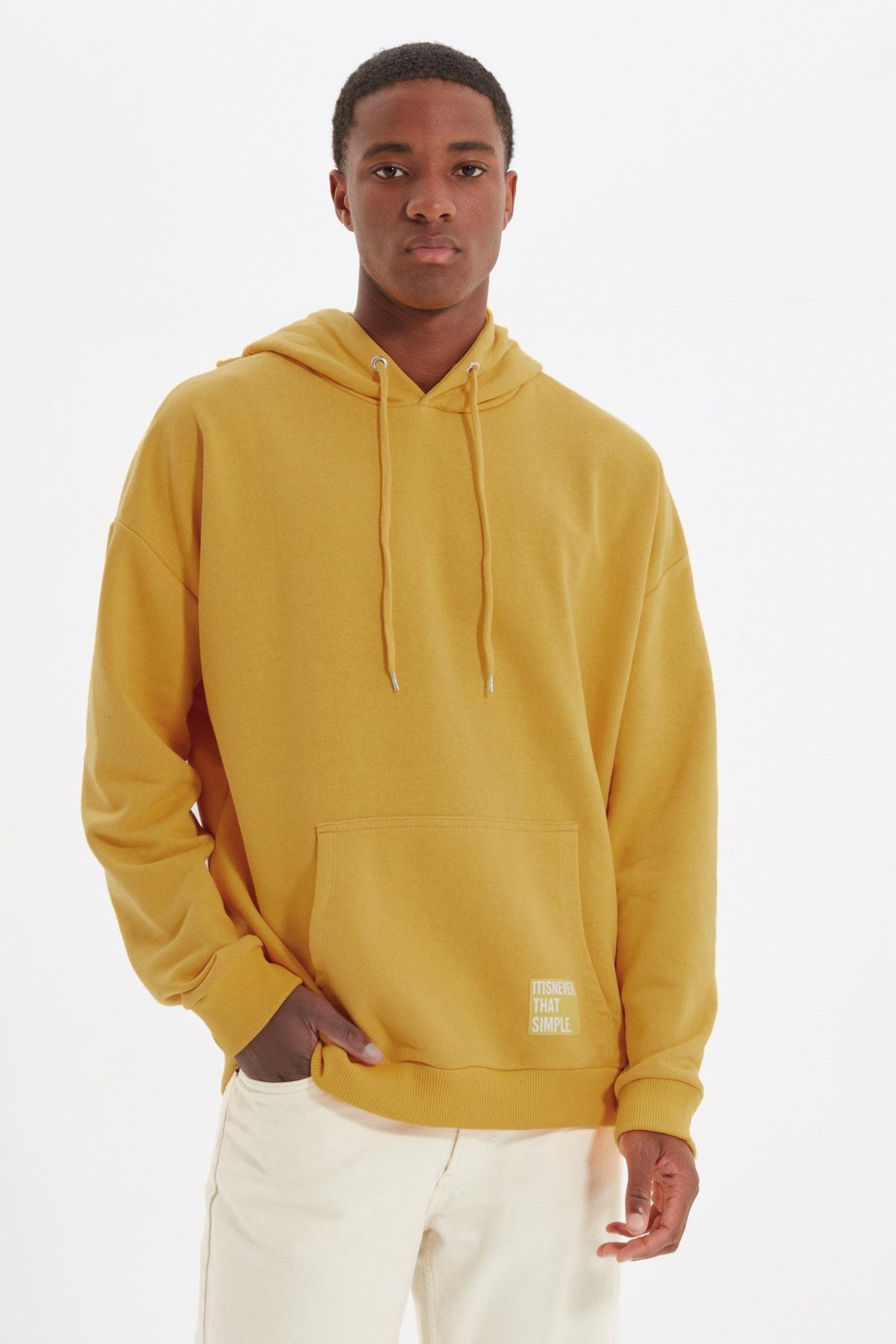 Yellow Oversized Sweatshirt, , large image number 2