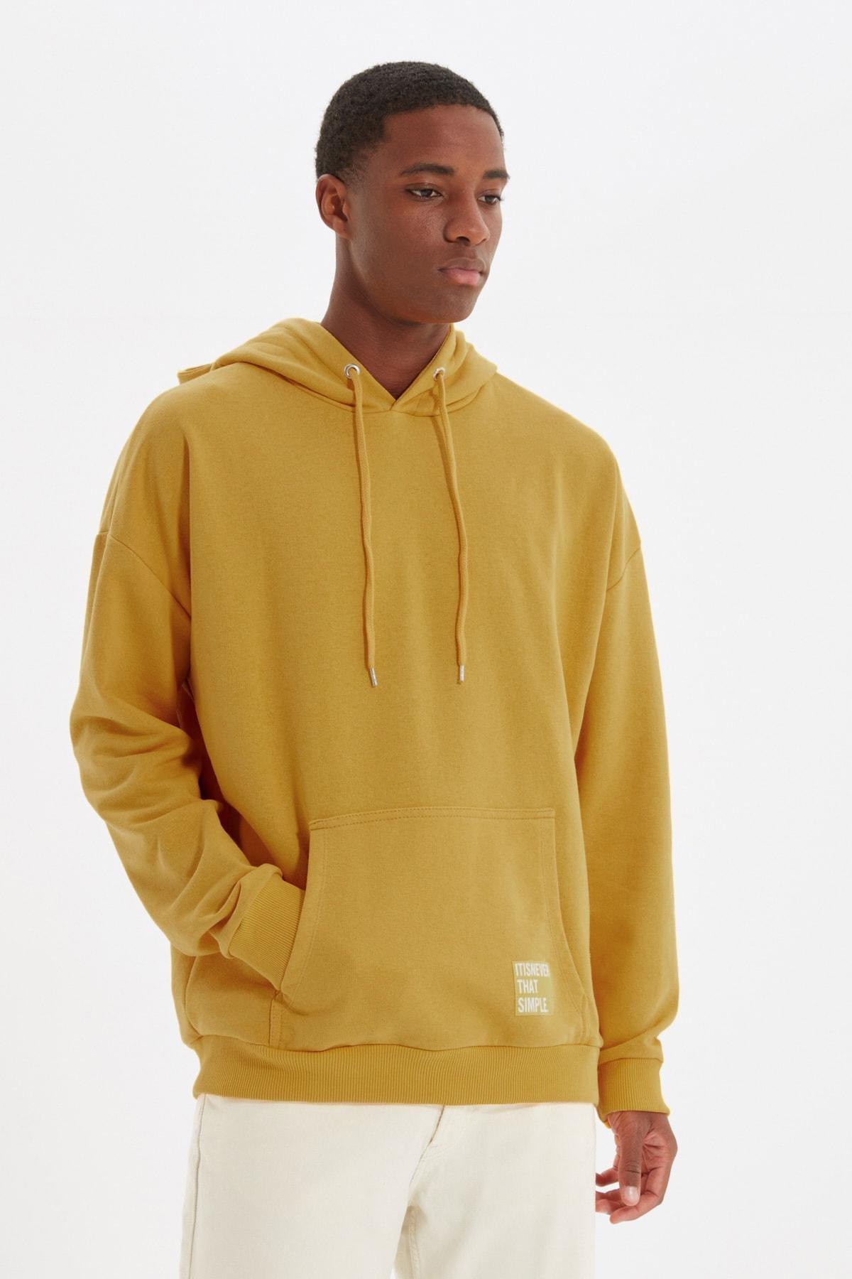 Yellow Oversized Sweatshirt, , large image number 3