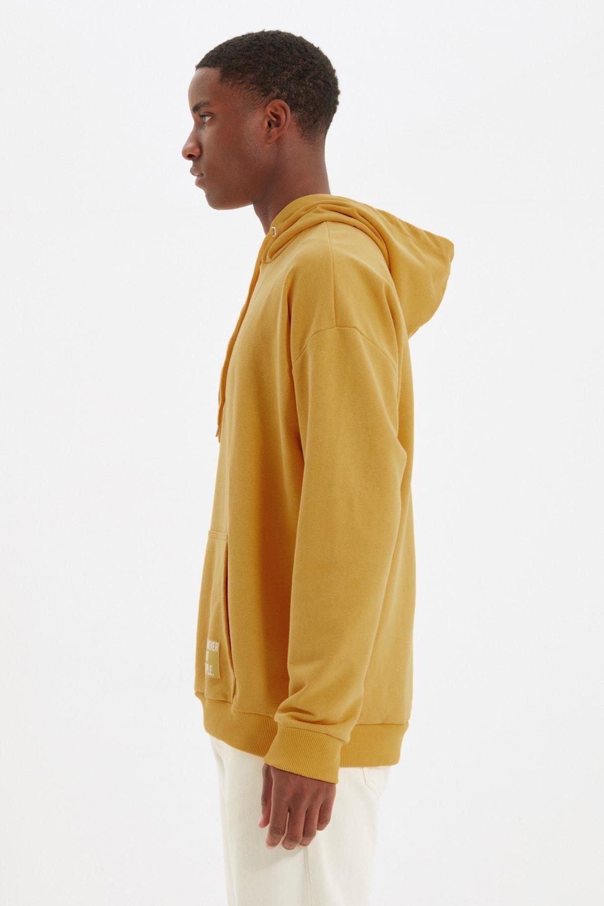 Yellow Oversized Sweatshirt, , large image number 4