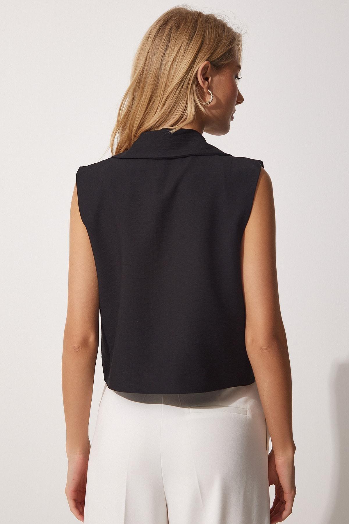 Black Basic Vest, BLACK, large image number 3