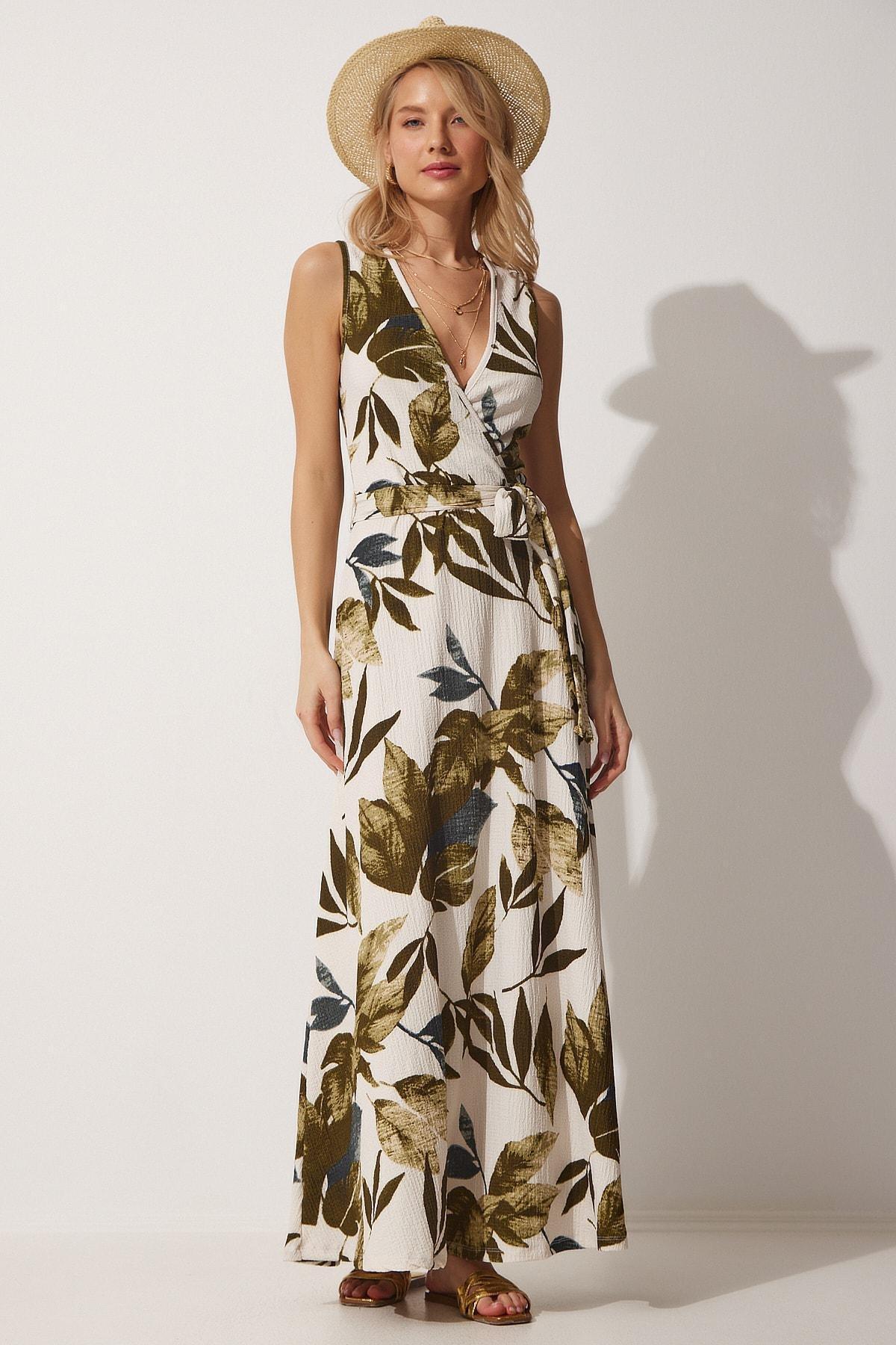 Khaki Floral Dress, , large image number 2