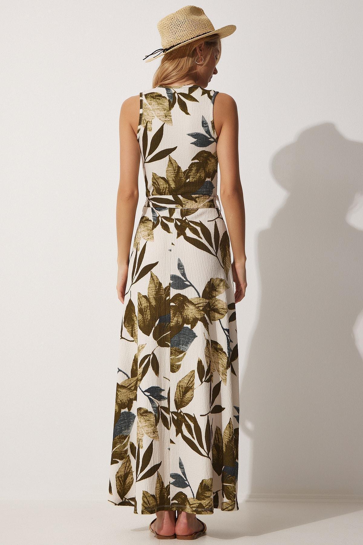 Khaki Floral Dress, , large image number 3