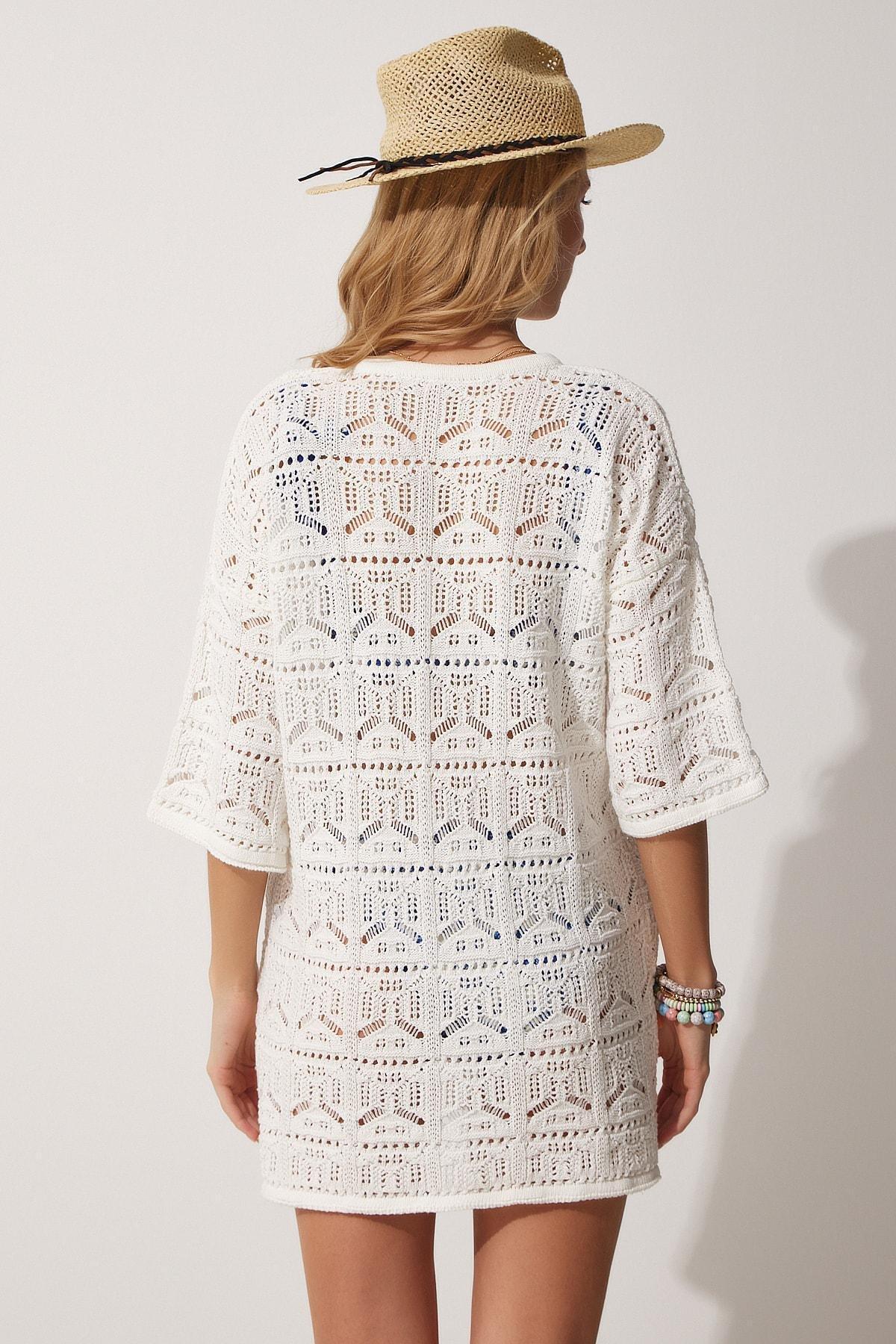 Ecru A-Line Dress, Bone, large image number 2