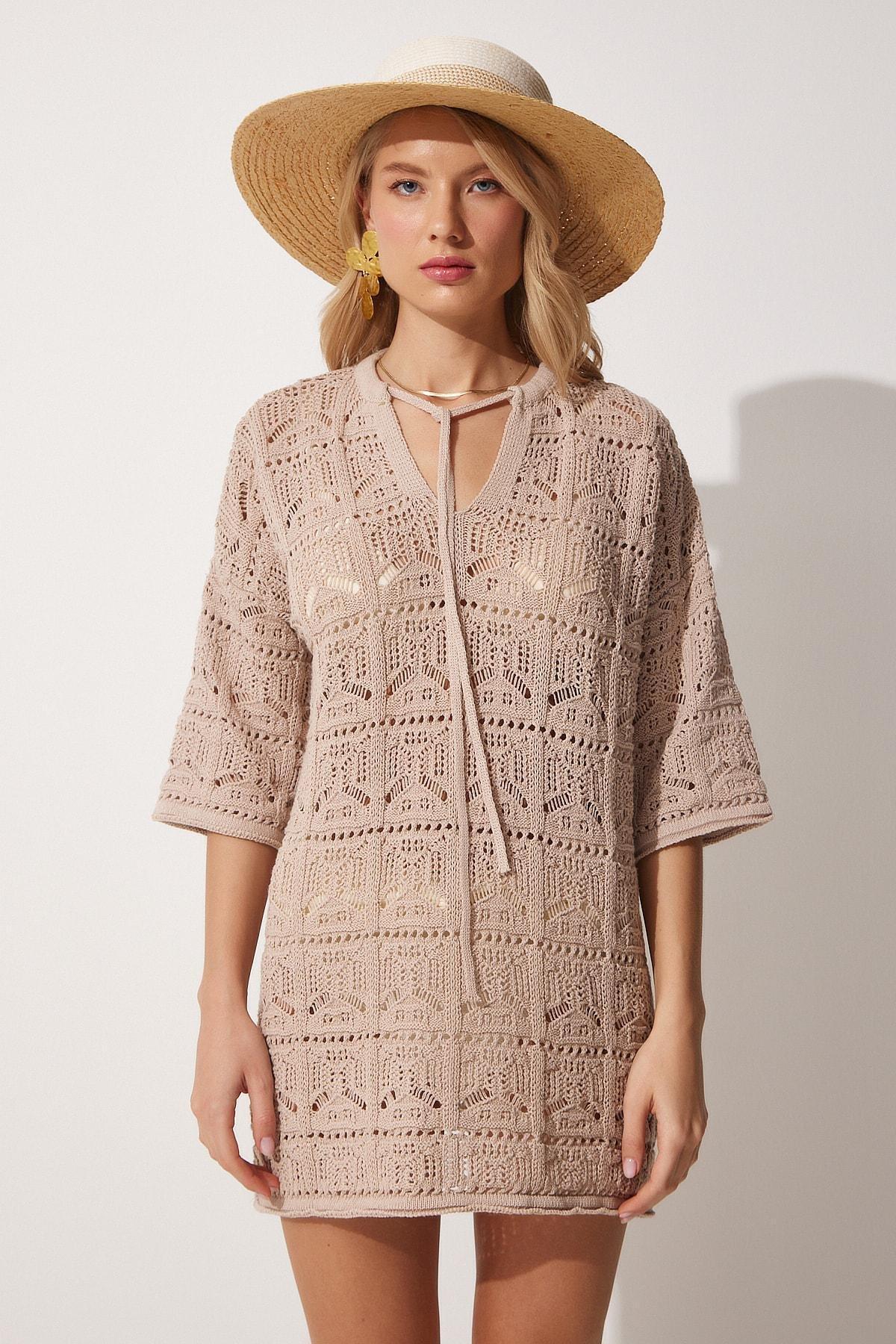 Brown A-Line Dress, Brown, large image number 3