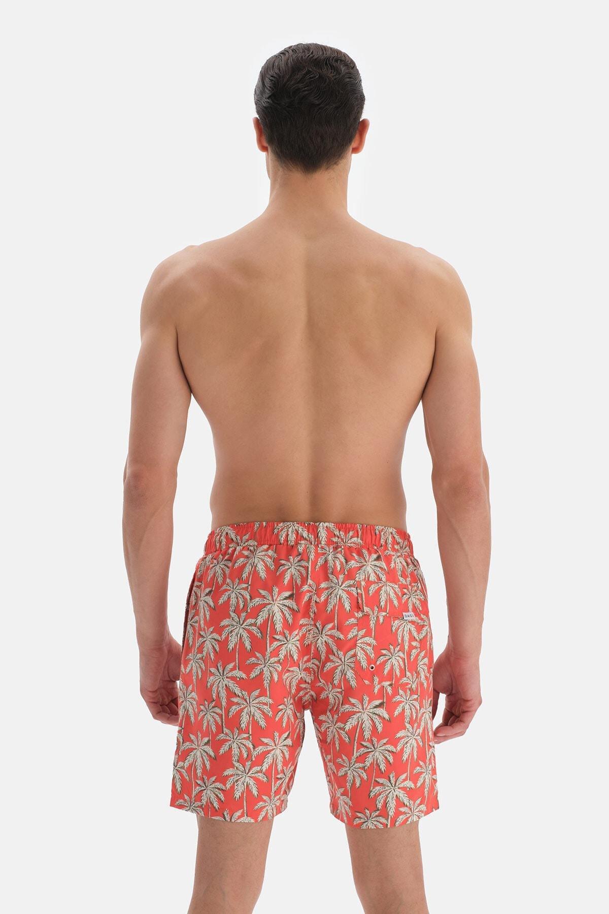 Dagi - Orange Palm Patterned Medium Shorts
