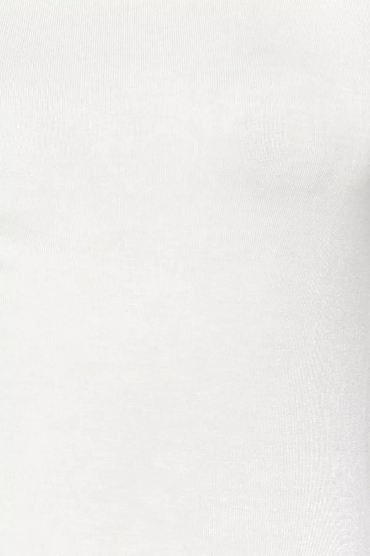 Ecru Premium Viscose Punched Knitted Blouse, Ecru, large image number 4