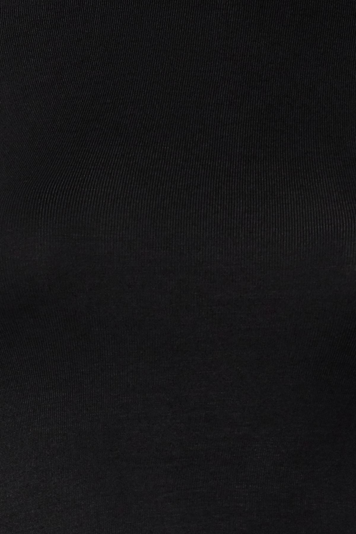 Black Premium Viscose Fitted Knitted Blouse, , large image number 3