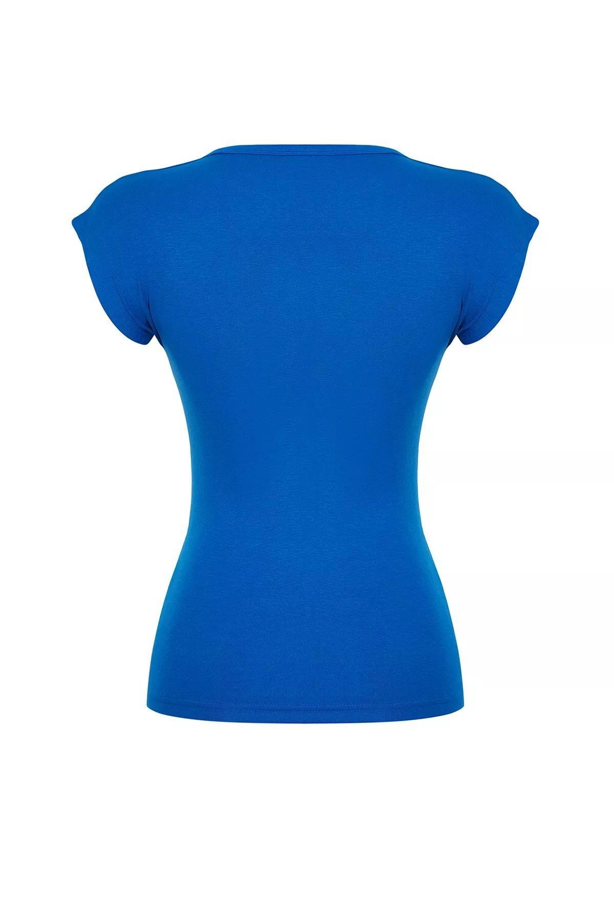 Blue Premium Basic Blouse, Sax, large image number 6