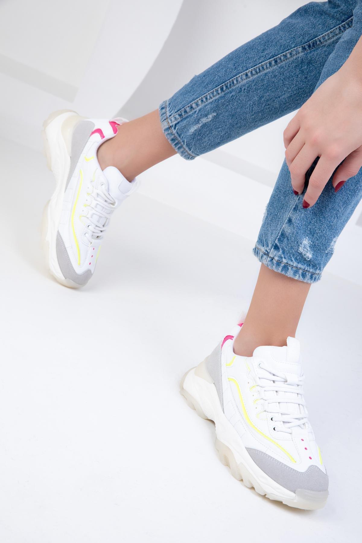 SOHO - White Chunky Sneakers
