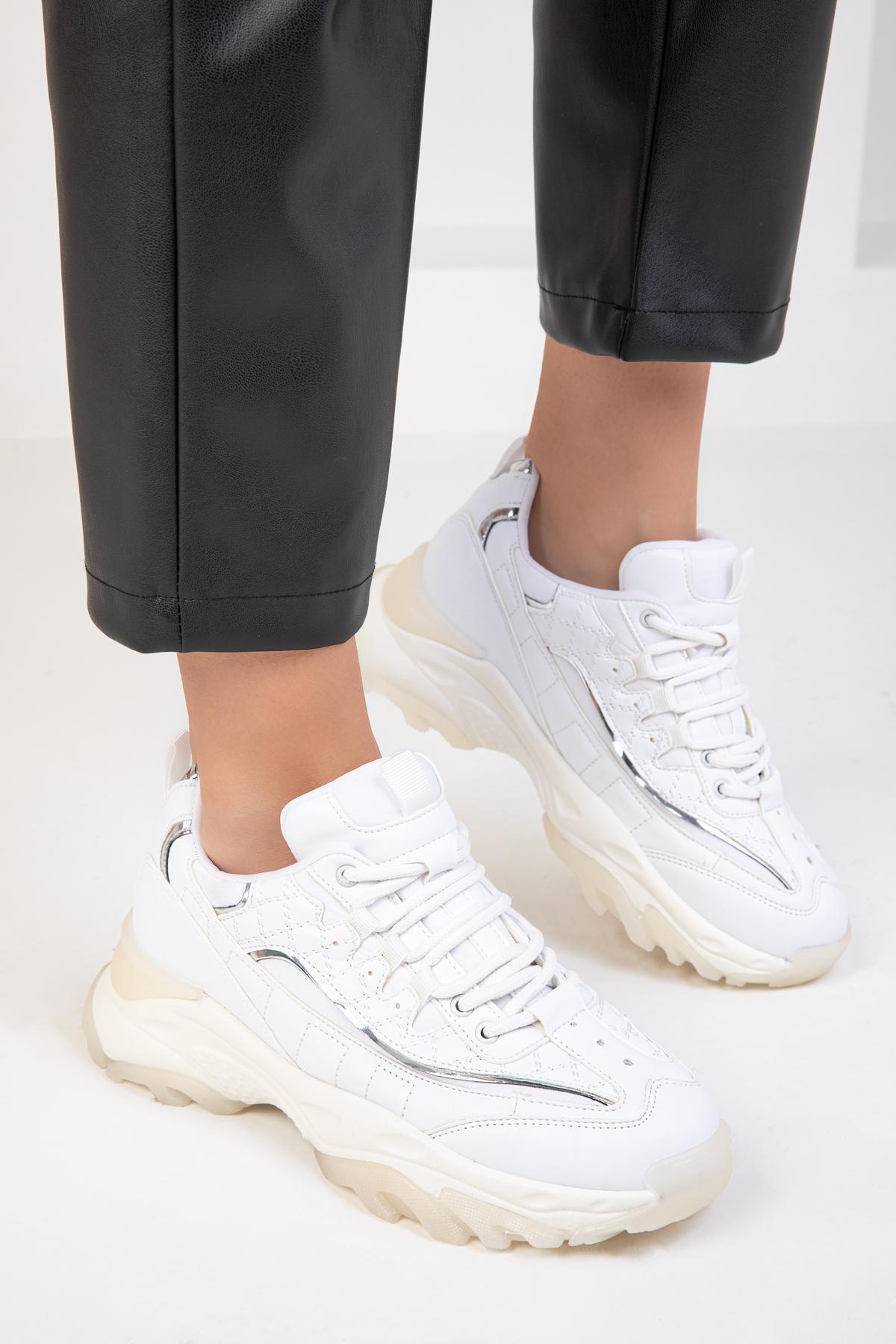 White Chunky Sneakers, C101_3931, large image number 2